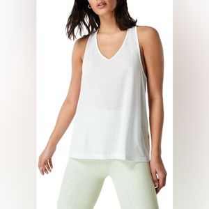 Sweaty Betty White Move Split Back Yoga Tank Size S